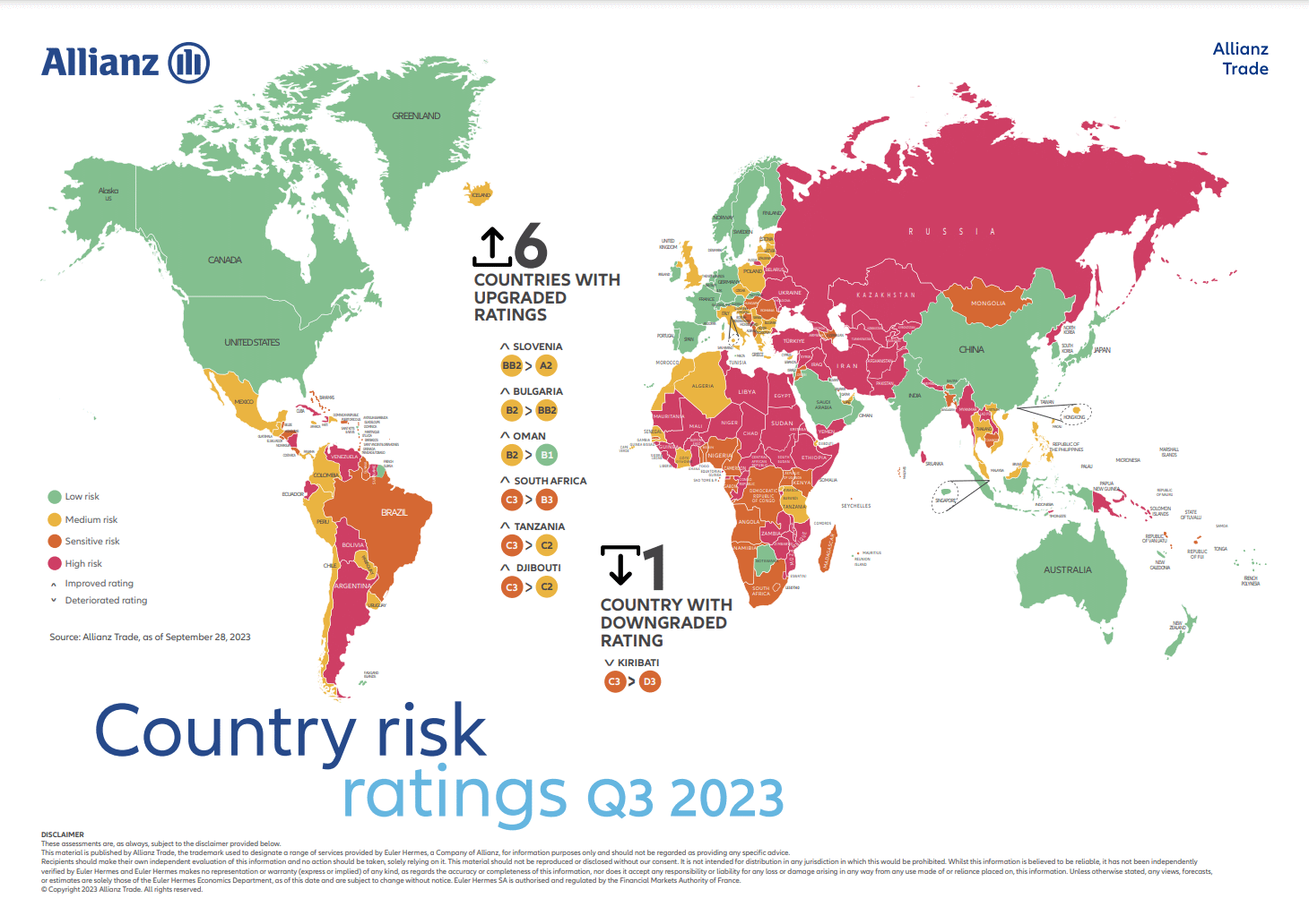 Carte risque pays T3 2023
