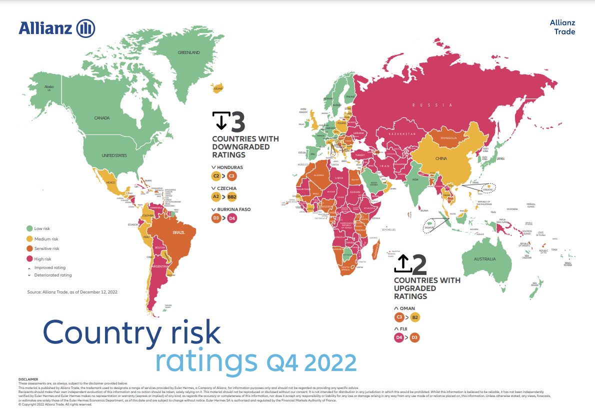 Carte risque pays T4 2022