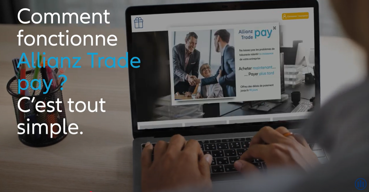 Une vidéo expliquant Allianz Trade Pay, la solution de paiement dédiée aux activités de e-commerce B2B