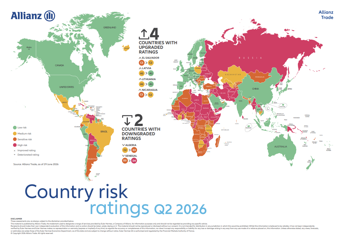Carte des risques pays T2 2026